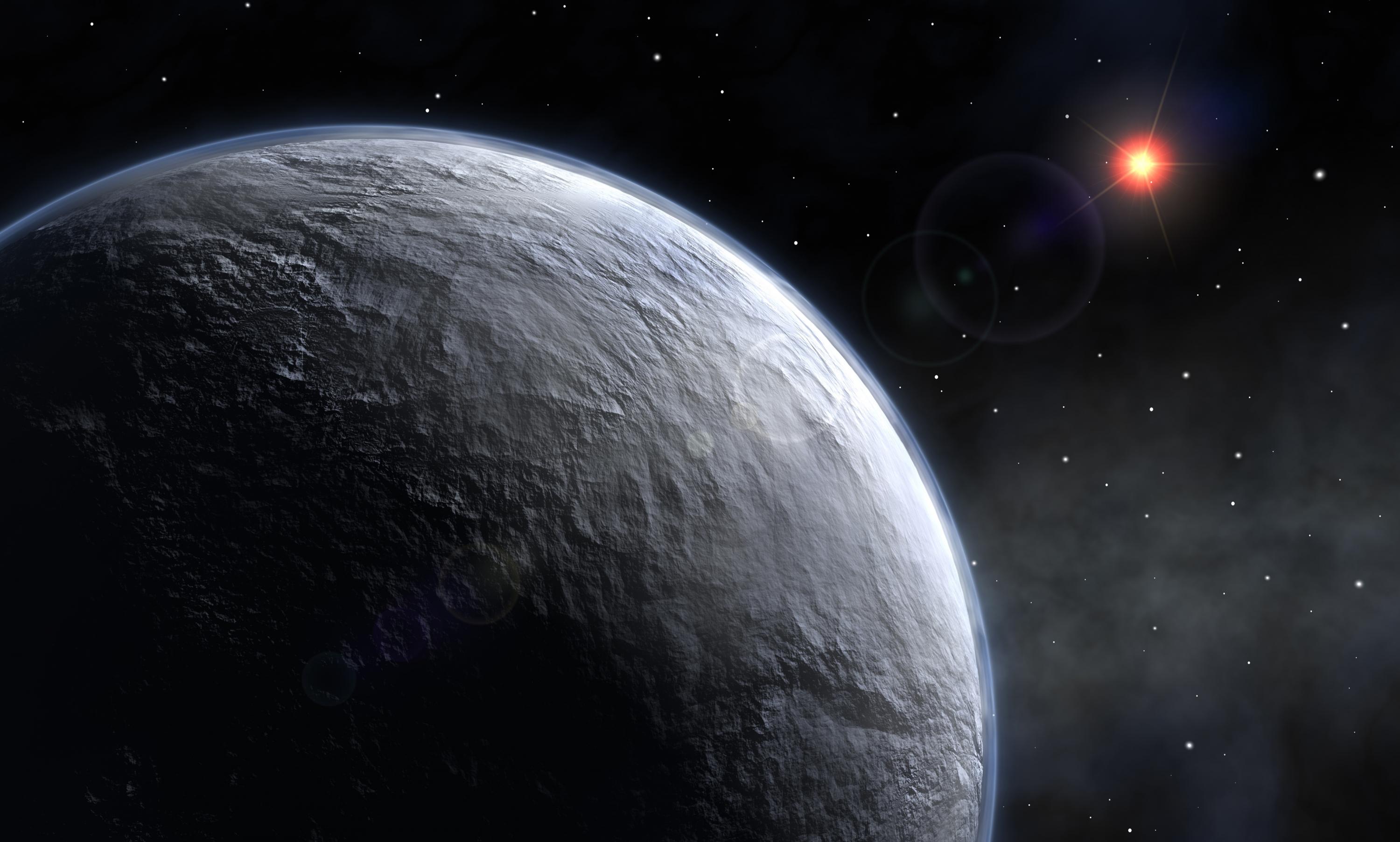 Artist's concept of an ice-covered planet in a distant solar system, resembling what early Earth may have looked like it the right mix of microbial metabolisms and volcanic processes hadn’t warmed the climate. Source: European southern observatory (EXO).